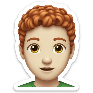 deep red hair green eyes pale skin sticker