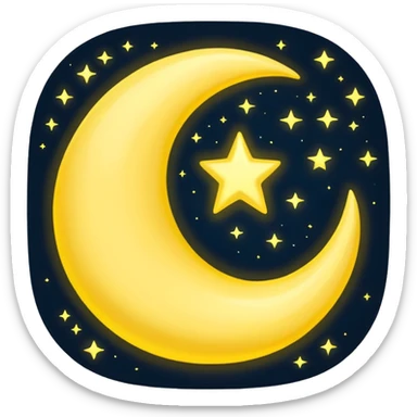 Crescent moon sticker