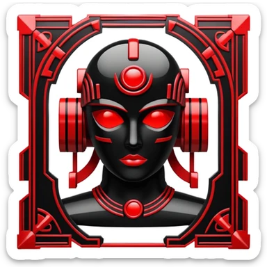  Black And Red Cyber Aesthetic Deco sticker