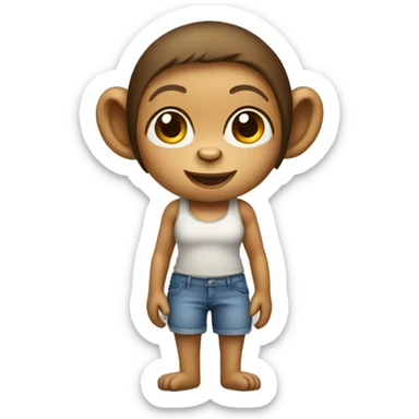 A female Monkey in tank top sticker
