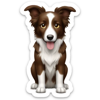 Brown border collie lil sticker