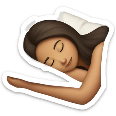 brunette girl sleeping cozy sticker