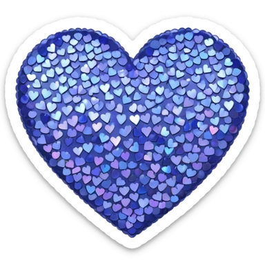 periwinkle sequins heart sticker