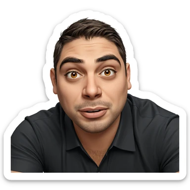 male portrait with stubble sticker