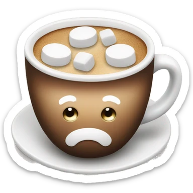 Cup of coffee with marshmallows  sticker