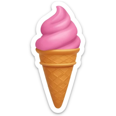 Pink ice cream cone sticker