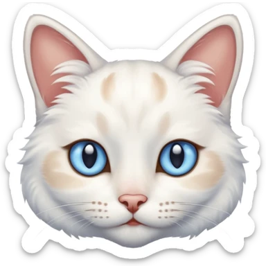 white cat with brown spots on ears and blue eyes sticker