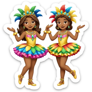 Duas pessoas dançando vestido com roupa de carnaval sticker
