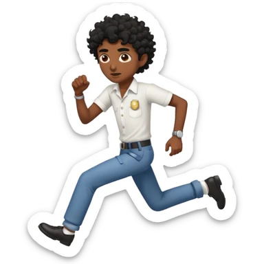 Make a dirt Indian with a shirt fro curly hair getting chased by the cops. Make the Indian skinny too sticker