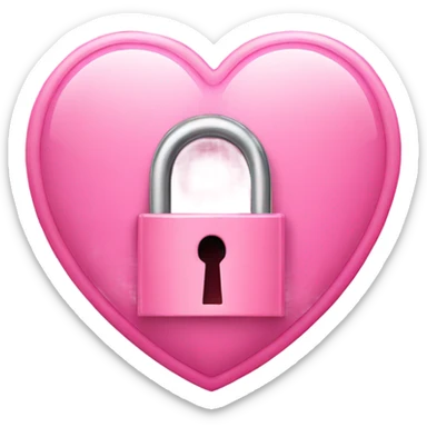 Pink Heart shaped lock sticker