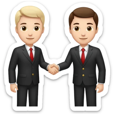 two men in business attire shaking hands sticker
