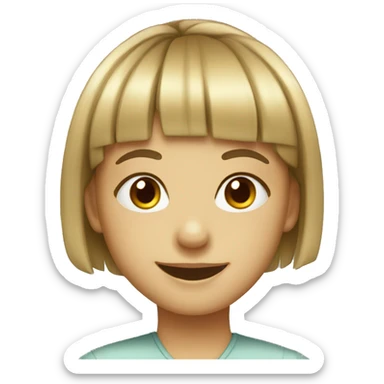 smiling girl portrait with bangs sticker