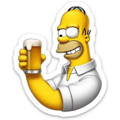 Homer simpson avec une biere sticker
