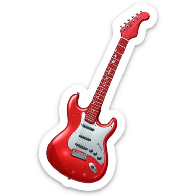 red glitter guittar sticker