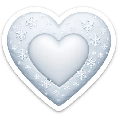 snow themed heart sticker