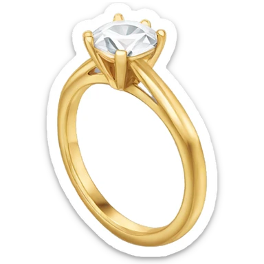 Engagement ring slim gold band sticker
