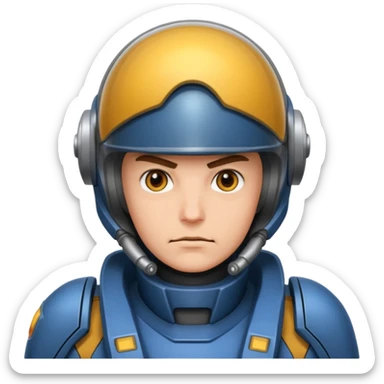 A giant mecha pilot sticker