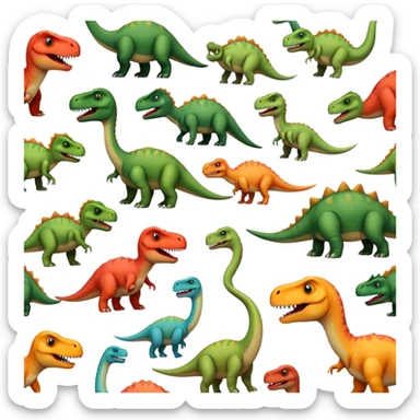 faces of different dinosaurs  sticker