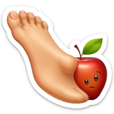 showing a cartoon human foot stepping on a small bug , slightly squished but cartoonish, no violence, playful Apple emoji style sticker