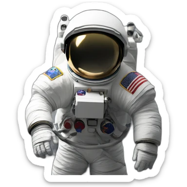 Astronaut on moon sticker