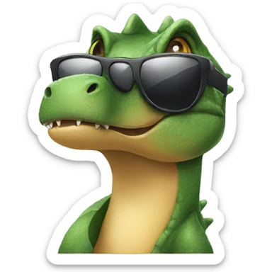 Dinosaur wearing sunglasses with stars sticker