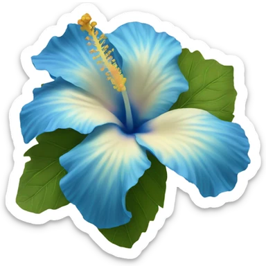 Blue hibiscus flower sticker