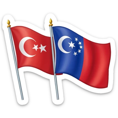 Emoji of half flag of philippines and turkey sticker
