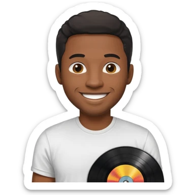 Vinyl Record Collector black man sticker