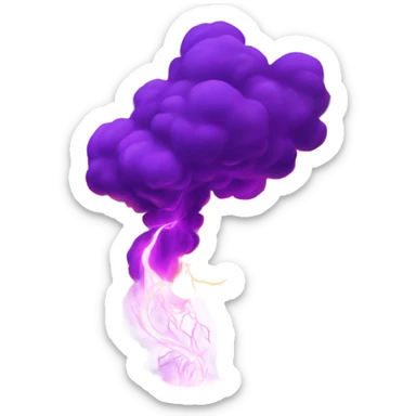 Fire with a cloud and a purple Lightning  sticker