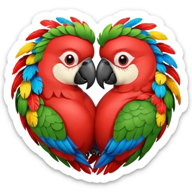 heart wreath kiss parrot sticker