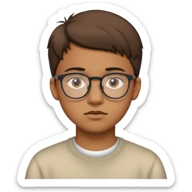 teenager with glasses and has down sticker