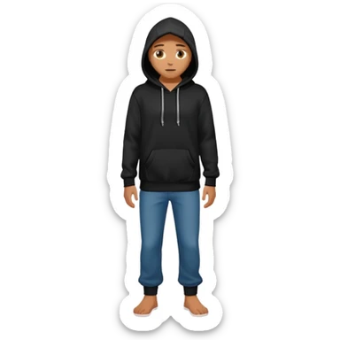 fullbody Mysterious man in black hoodie sticker