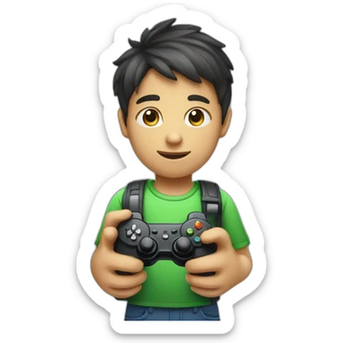 boy with gamepad sticker