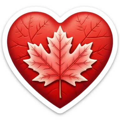 Heart with a maple leaf  sticker