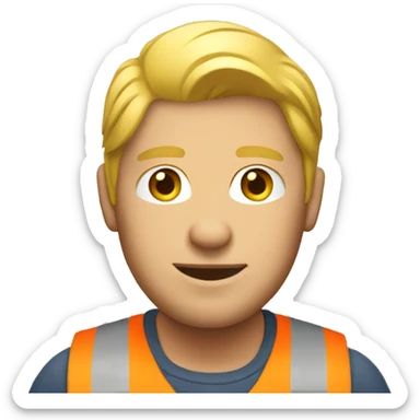 Blonde male construction sticker