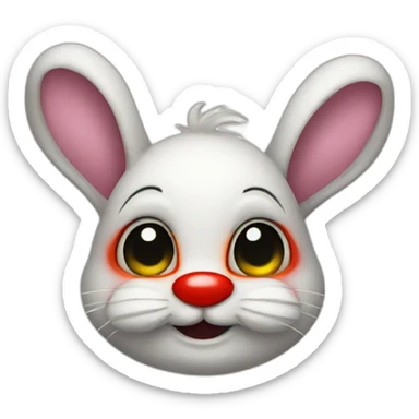Cute Bunny with clown mask sticker