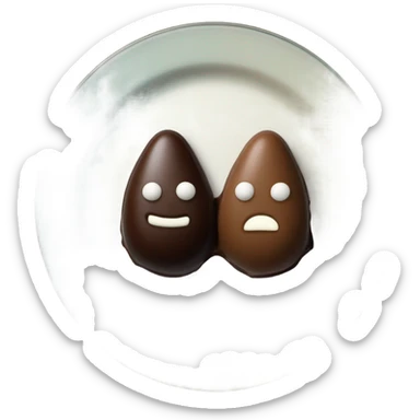 Chocolate and vanilla quenelle on glass plate sticker