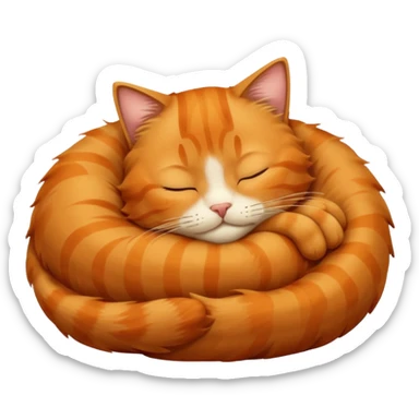 orange cat sleeping sticker