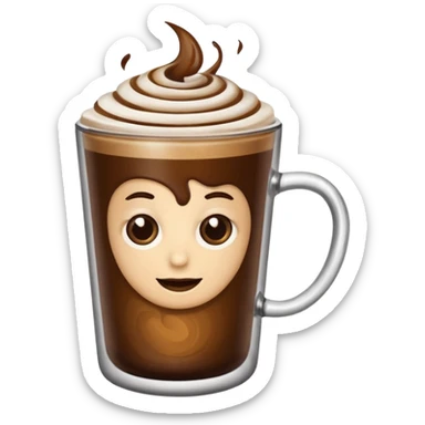 hot coffee in glass without a smile sticker