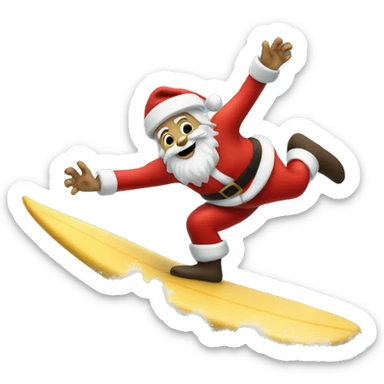 Santa clause surfing  sticker
