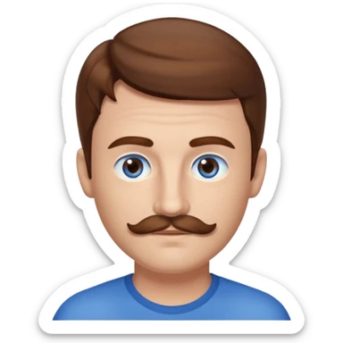 Benson Boone (b.2002) with brown hair and thin mustache sticker