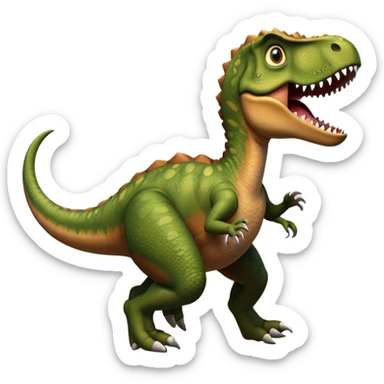 Dinosaur running from trex sticker