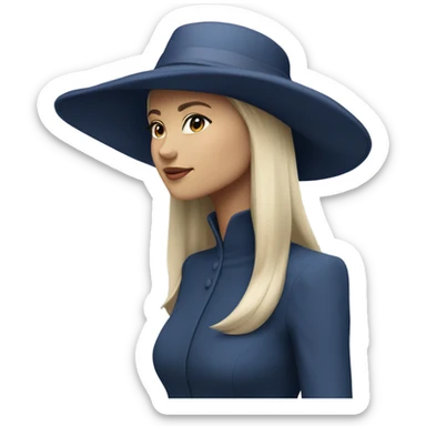 Darl blue woman hat sticker