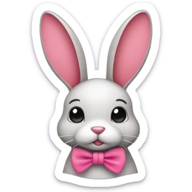 Conejo con lazo rosa sticker