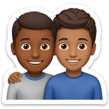 Two boys having a conversation facing at each other. sticker