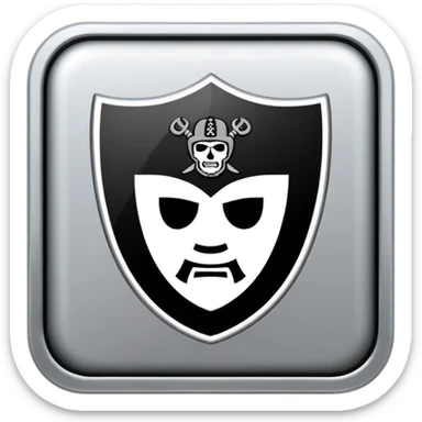 make me a 1x1 aspect ratio emoji that says raiders sticker