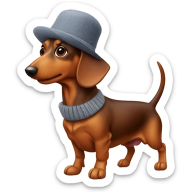 Sausage dog wearing a hat sticker