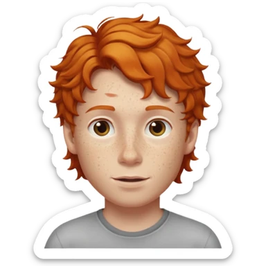 ginger boy wavy hair sticker