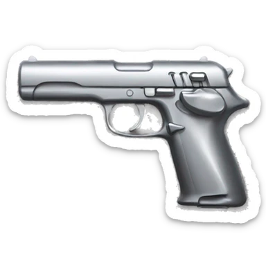 A compact, metallic object with a sleek, elongated shape, a comfortable hand grip, trigger mechanism, and a small sight on top for precise alignment. sticker