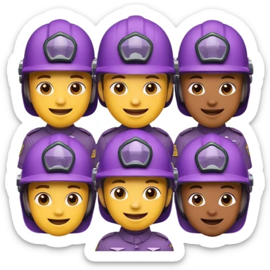 Purple goo emoji face army sticker